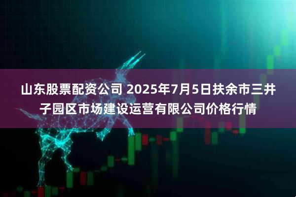 山东股票配资公司 2025年7月5日扶余市三井子园区市场建设运营有限公司价格行情